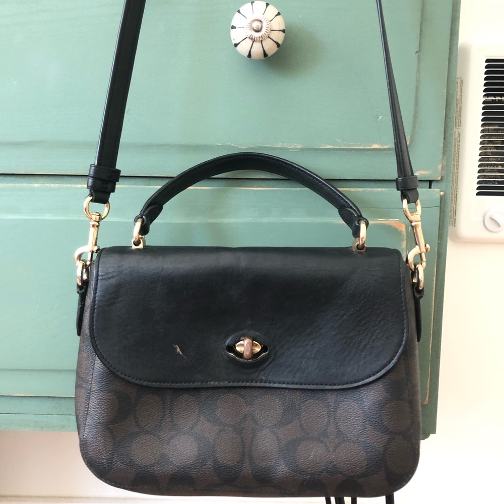 COACH MARLI BROWN MONOGRAMMED CROSSBODY -READ -AS IS